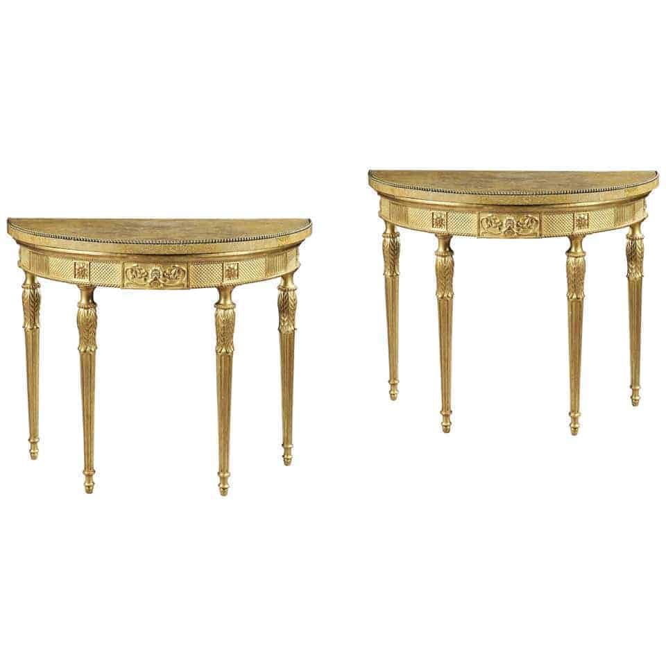 gold French tables