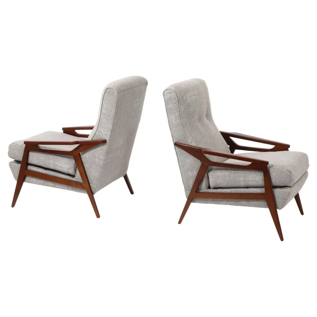 Raphael Walnut Armchairs, France 1950's