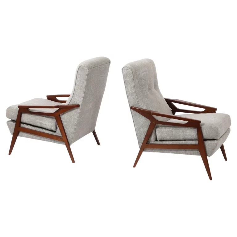 Raphael Walnut Armchairs, France 1950's